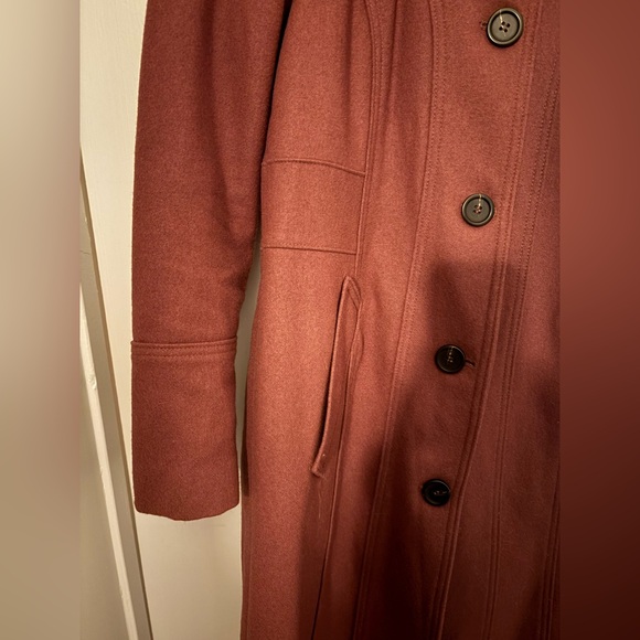 Kenneth Cole Mauve Belted Coat with Stand Up Collar - size XS - Picture 5 of 14